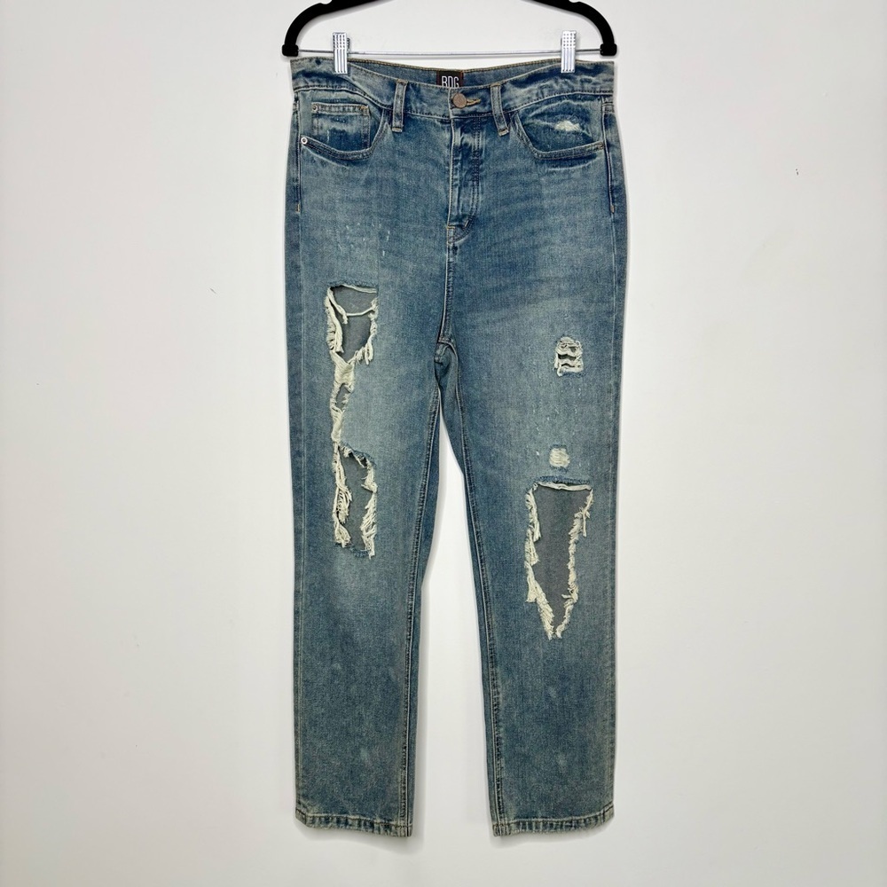 BDG Urban Outfitters Striaght Narrow High Rise Distressed Jeans